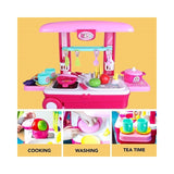 Cocina Cocinita Infantil 2 En 1 Maleta Luz Sonido Alto 63 Cm