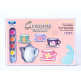 Juego De Té Cerámica Para Decorar  Para Niña Juguete 15 Pcs