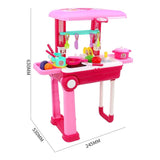 Cocina Cocinita Infantil 2 En 1 Maleta Luz Sonido Alto 63 Cm